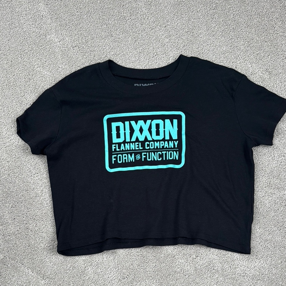DIXXON Black Crop Top with Blue Logo